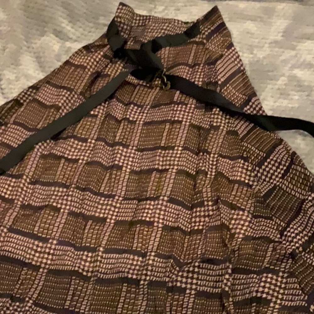 Elegant Checkered Skirt with Black Accents